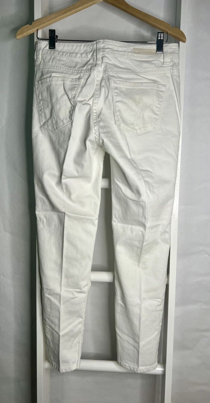 Calvin Klein Ultimate Skinny White Jeans Womens 8/29 Stretch Short 27" Inseam - Picture 14 of 15